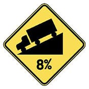 Warning - Steep Road