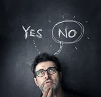 Yes or No - Man making decision